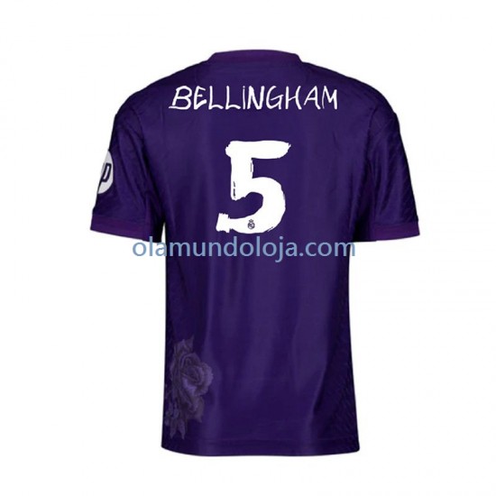 Camisola Real Madrid Jude Bellingham 5 Y-3 Homem Equipamento Quarto 2023-2024 Manga Curta